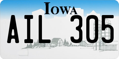IA license plate AIL305