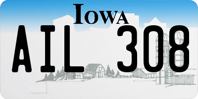 IA license plate AIL308