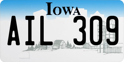 IA license plate AIL309