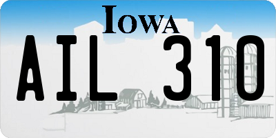 IA license plate AIL310