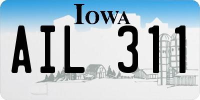 IA license plate AIL311