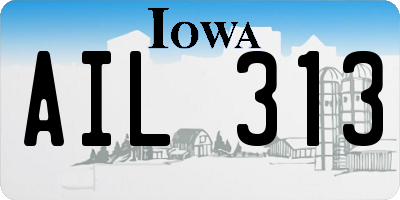 IA license plate AIL313