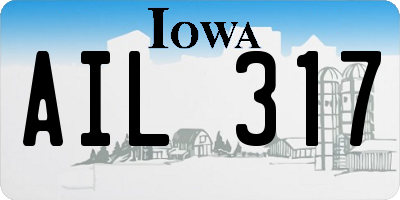 IA license plate AIL317