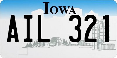 IA license plate AIL321
