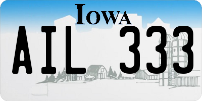 IA license plate AIL333