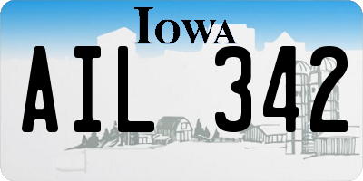 IA license plate AIL342