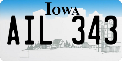 IA license plate AIL343