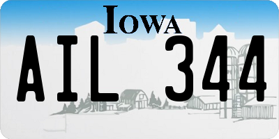 IA license plate AIL344