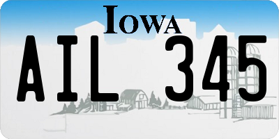 IA license plate AIL345