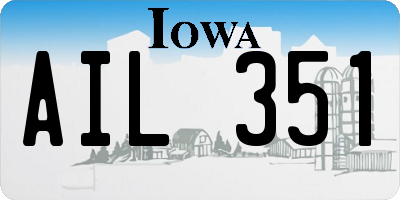 IA license plate AIL351