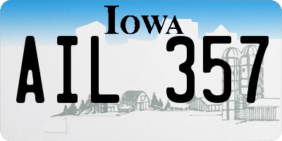 IA license plate AIL357