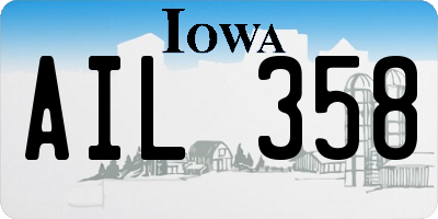 IA license plate AIL358