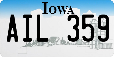 IA license plate AIL359