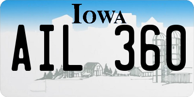 IA license plate AIL360