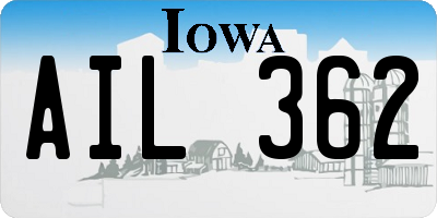 IA license plate AIL362