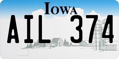 IA license plate AIL374