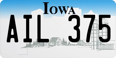IA license plate AIL375