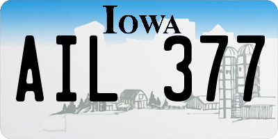 IA license plate AIL377