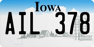 IA license plate AIL378