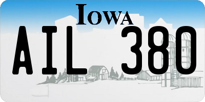 IA license plate AIL380