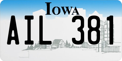 IA license plate AIL381