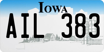 IA license plate AIL383