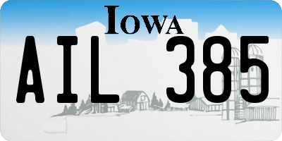 IA license plate AIL385
