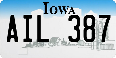 IA license plate AIL387