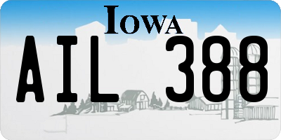 IA license plate AIL388