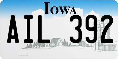 IA license plate AIL392
