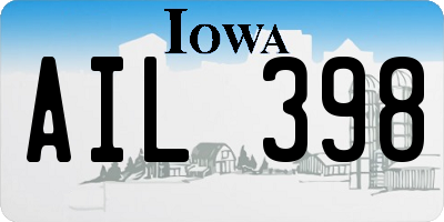 IA license plate AIL398