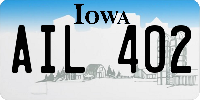 IA license plate AIL402