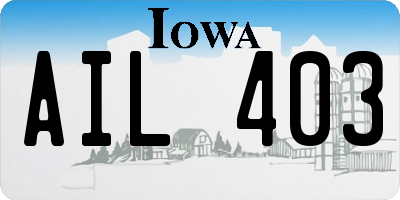 IA license plate AIL403