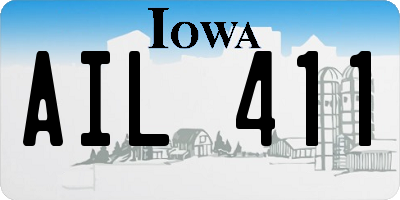 IA license plate AIL411