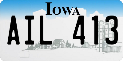 IA license plate AIL413