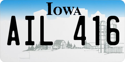 IA license plate AIL416