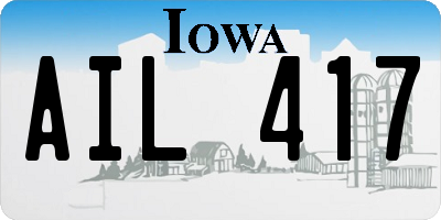 IA license plate AIL417