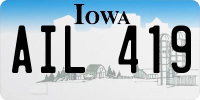 IA license plate AIL419