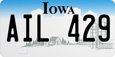 IA license plate AIL429