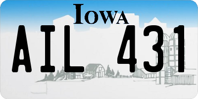 IA license plate AIL431