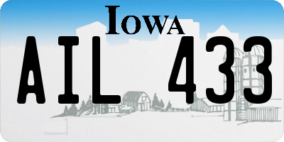 IA license plate AIL433