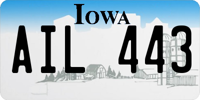 IA license plate AIL443