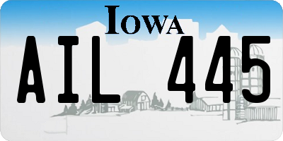 IA license plate AIL445