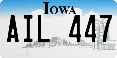 IA license plate AIL447