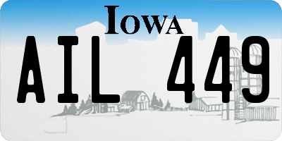 IA license plate AIL449