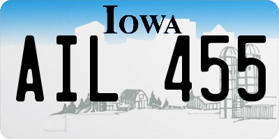 IA license plate AIL455