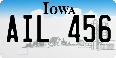 IA license plate AIL456