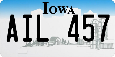IA license plate AIL457