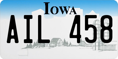 IA license plate AIL458