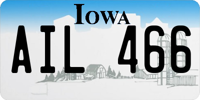IA license plate AIL466